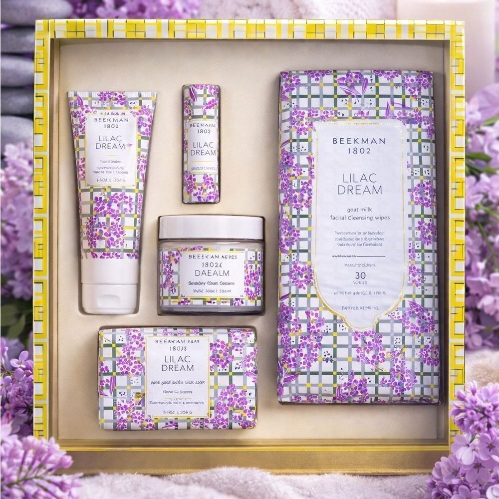 Beekman 1802 Lilac Dream Body Wash Set - Purple and White